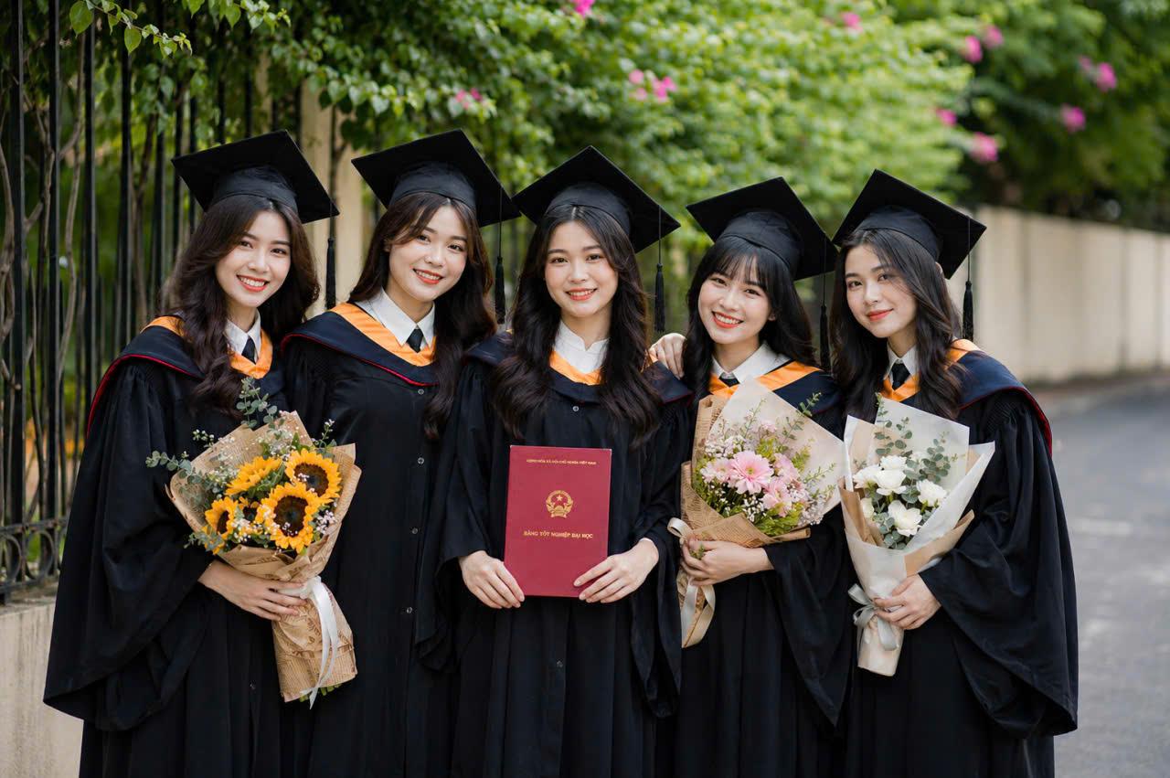 Duyên Hà cho thuê áo cử nhân Học viện Ngân Hàng giá tốt