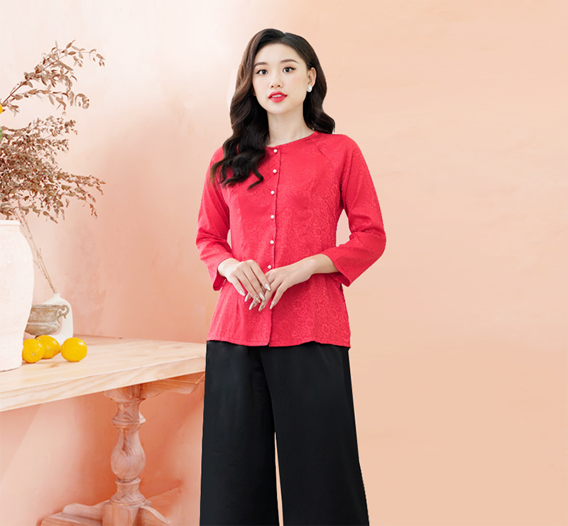 Vải gấm may áo bà ba