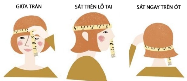 Hướng dẫn lấy số đo vòng đầu