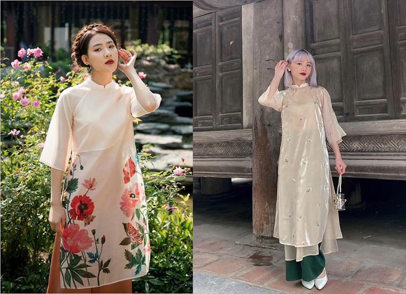Mẫu áo dài Tết đẹp nhất