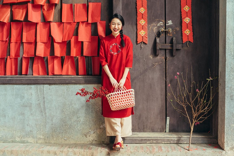 Mẫu áo dài Tết đẹp nhất
