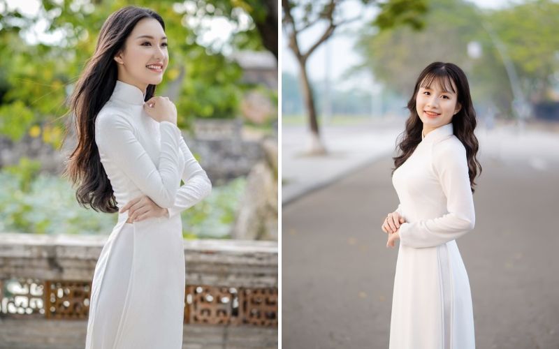 Những mẫu áo dài trắng nữ sinh lớp 10 đẹp nhất