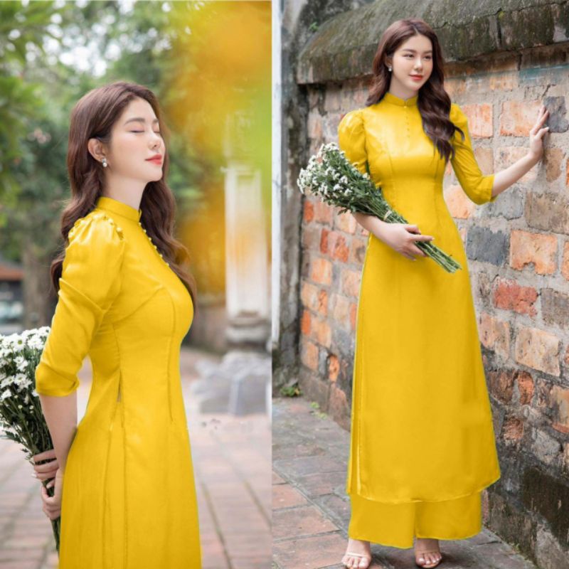 May áo dài vải voan