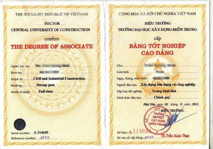 Bằng tốt nghiệp cao đẳng
