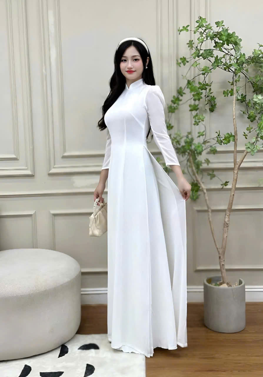 áo dài lễ tân spa