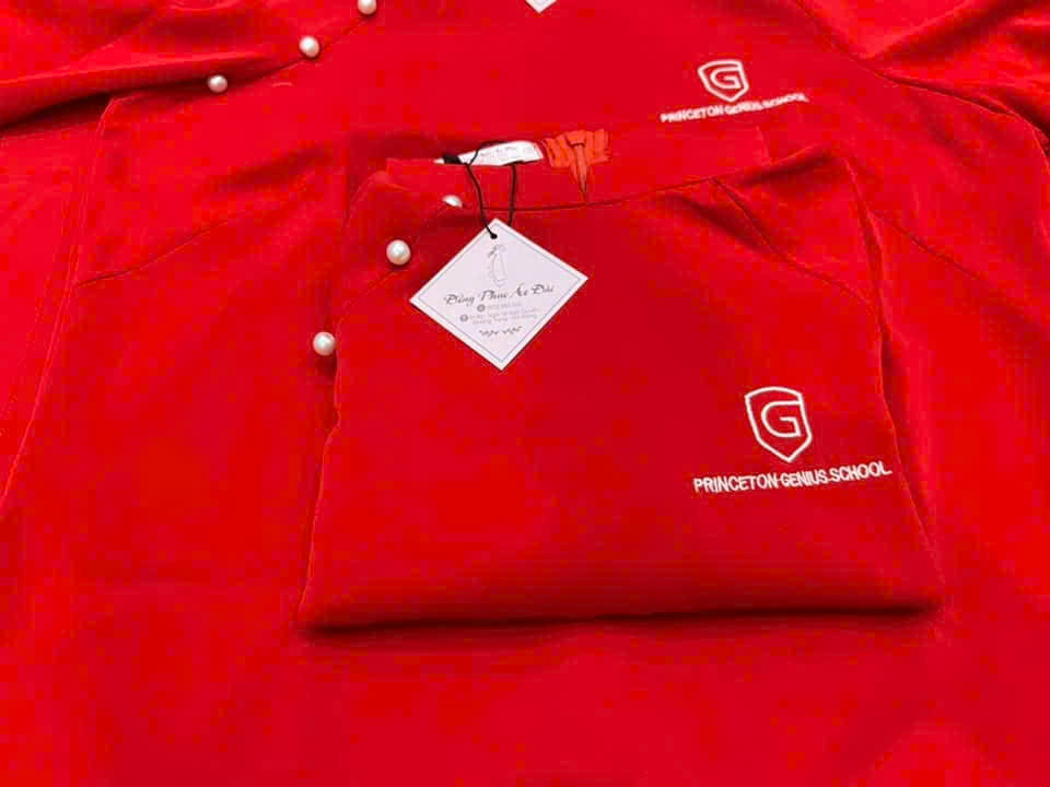 áo dài lễ tân spa