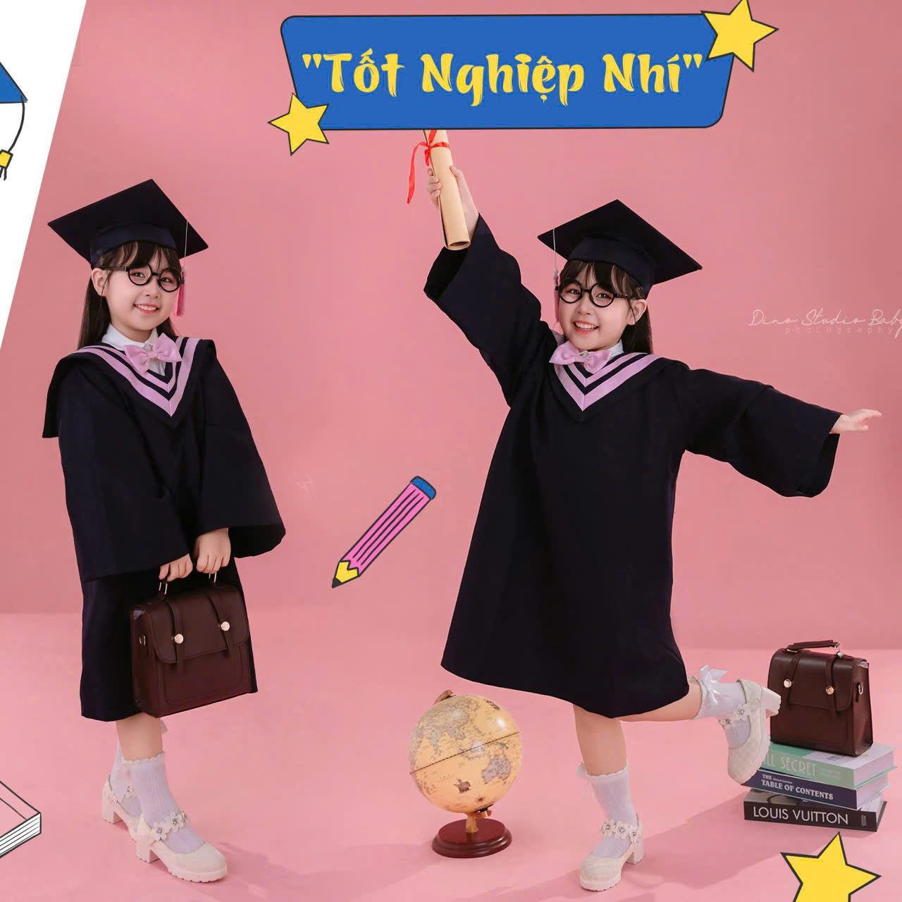 Áo cử nhân mầm non Hàn Quốc