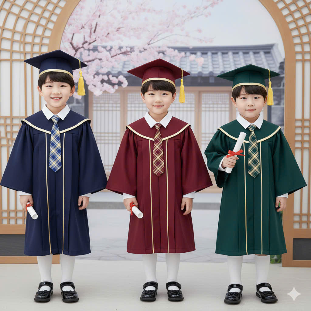 Áo cử nhân mầm non Hàn Quốc