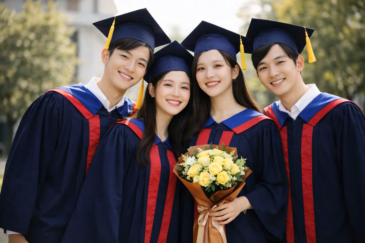 Thuê áo cử nhân Đại học Ngoại Ngữ