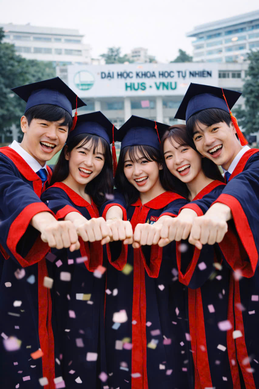 Thuê áo cử nhân Đại học Khoa học tự nhiên