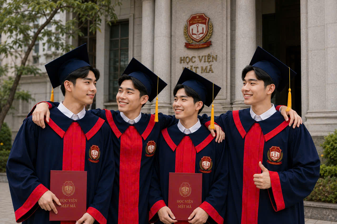 bán và cho thuê áo cử nhân Học viện Kỹ thuật mật mã
